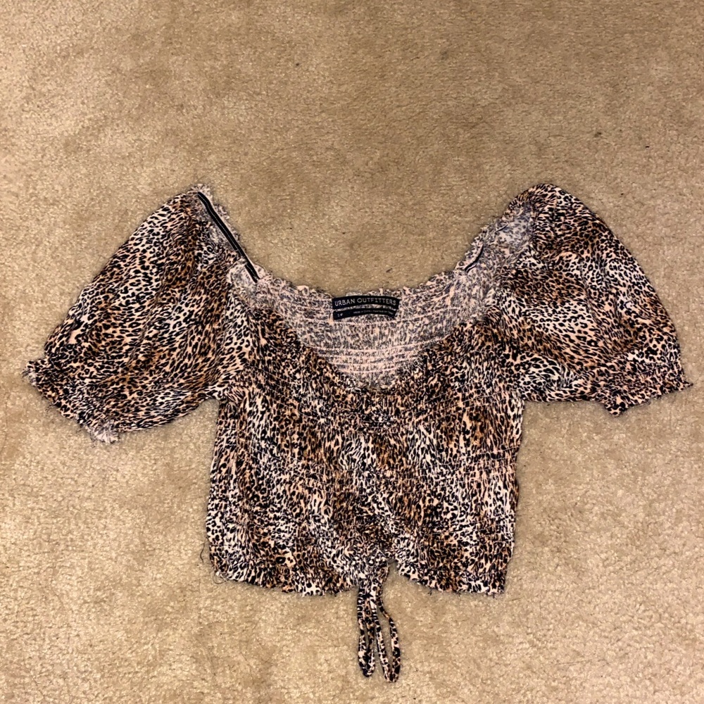 Urban Outfitters Cheetah babydoll crop top